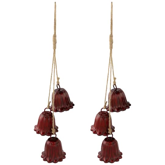 20" Fluted Bell Trio Christmas Decorations, 2ct. By Northlight in Red | Michaels®